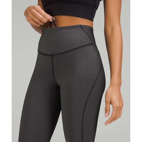 LuLulemon Athletica Base Pace High-Rise Tight 25" Two-Tone Ribbed Leggings 4 - Picture 3 of 13